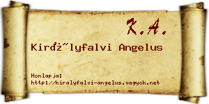 Királyfalvi Angelus névjegykártya